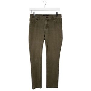 Lafayette 148 Light Olive Green Straight Leg Jeans Size 4 Petite